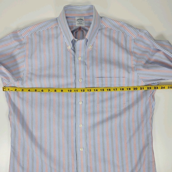 Brooks Brothers Shirt Mens 16-36 Striped Slim Fit Non-Iron All Cotton‎ EUC - Picture 8 of 10